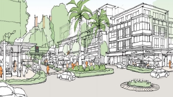 Artist image of the planned development of Chullora Marketplace on Waterloo Rd, Greenacre