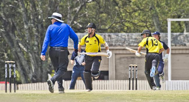 Aaron Burrage and Julian Crudeli bat for WA. Victoria vs Western Australia.