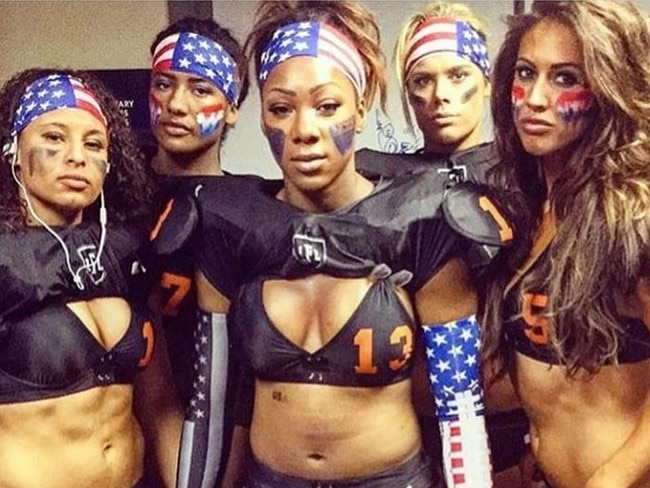 Barclay (back right) recently shared this image of her and her LFL teammates to Instagram.