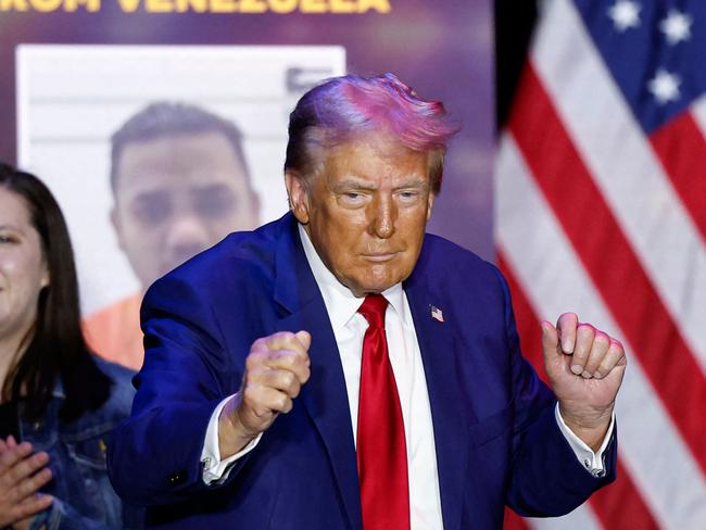 Former US President and Republican presidential candidate Donald Trump delivers remarks at the Prairie du Chien Area Arts Center in Prairie du Chien, Wisconsin. Picture: Kamil Krzaczynski/AFP