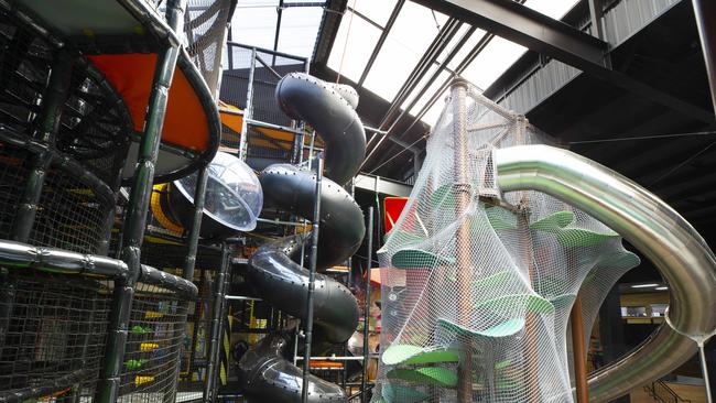 The features inside the new Jungle Adventure Play Centre in Tingalpa. Picture: Renae Droop