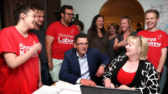 Premier Daniel Andrews visits campaign ahead of the 2014 election. Picture: Stuart McEvoy