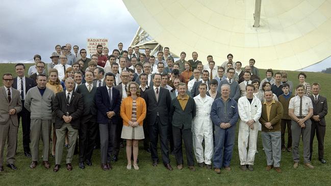 Electrical engineer Michael Evenett (front row, fourth from left) at the Goose Bay air base in Canada, prior to arriving at the Honeysuckle Creek Tracking Station.