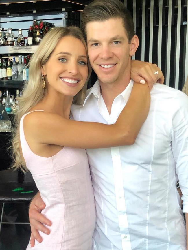 Australian Test Cricket captain Tim Paine and his wife Bonnie Paine. Picture: Instagram/@bon.paine