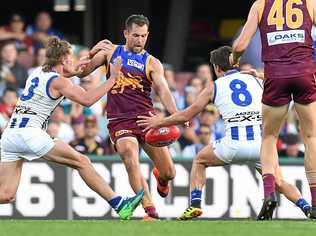 LOVING IT: Brisbane Lions star Luke Hodge says the laid back Queensland lifestyle made the decision to play another season an easy one. Picture: DAN PELED