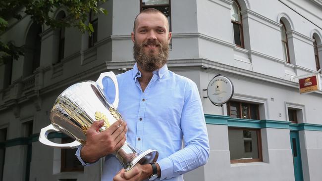 New Sunday Herald Sun columnist Max Gawn outside the Flying Duck Hotel. Picture: Ian Currie