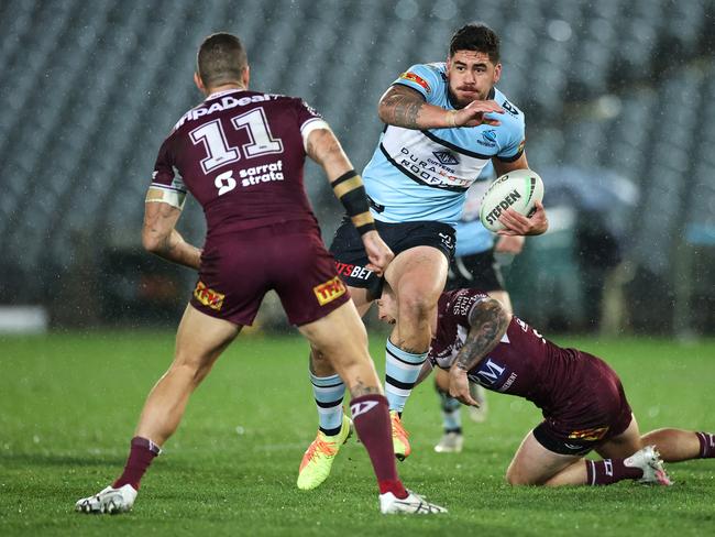 Cronulla have no interest in releasing Braden Hamlin-Uele to the Warriors. Picture: Cameron Spencer/Getty Images