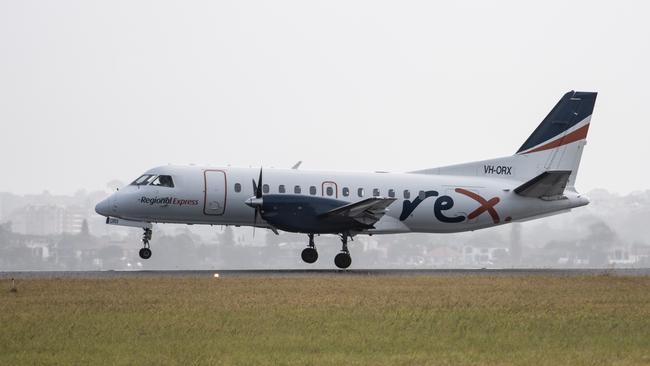 SYDNEY, AUSTRALIA - NewsWire Photos May 6, 2021: A Rex (Regional Express) aircraft landing at Sydney Airport.Picture: NCA NewsWire / James Gourley