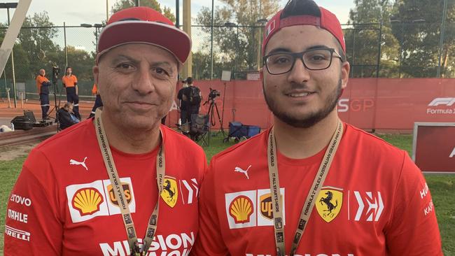 Coburg father-and-son Tony and Michael Sebastiani are huge Formula One fans. Picture: Brianna Travers