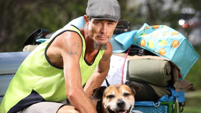 Maxwell Porter with his dog Boss. Picture: Liam Kidston