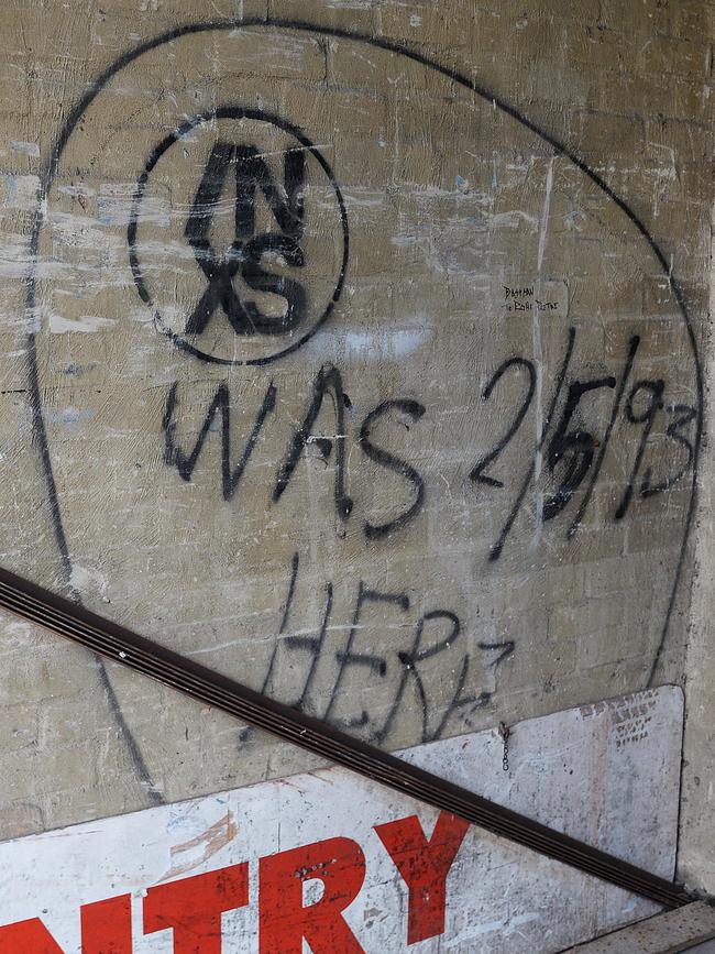 Graffiti left by INXS band members backstage at Selinas.