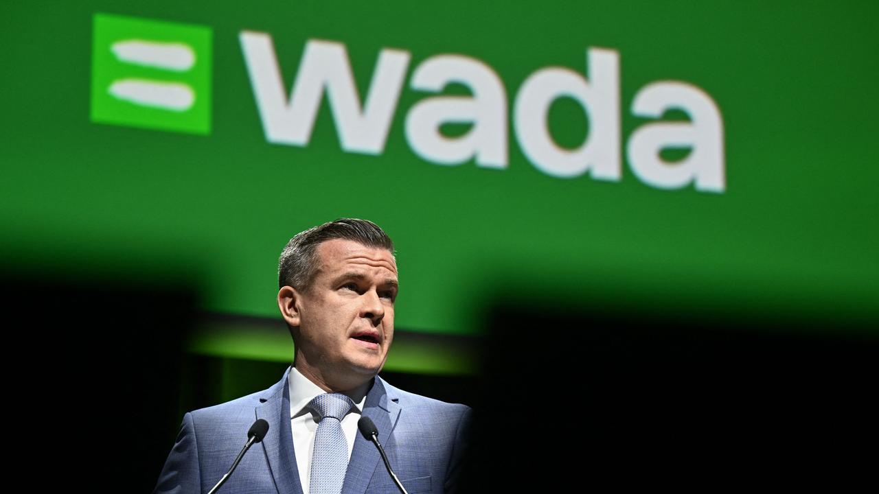 World Anti-Doping Agency (WADA) Polish President Witold Banka delivers a speech at the opening of the two-day annual WADA symposium in Lausanne, on March 12, 2024. The annual WADA Symposium brings together practitioners from international federations, national and regional anti-doping organisations and major event organisations with the aim of advancing the global anti-doping program. (Photo by Fabrice COFFRINI / AFP)