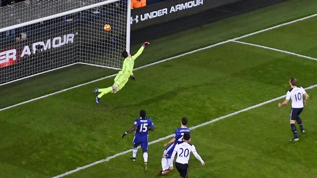 Dele Alli of Tottenham Hotspur scores his side’s first.