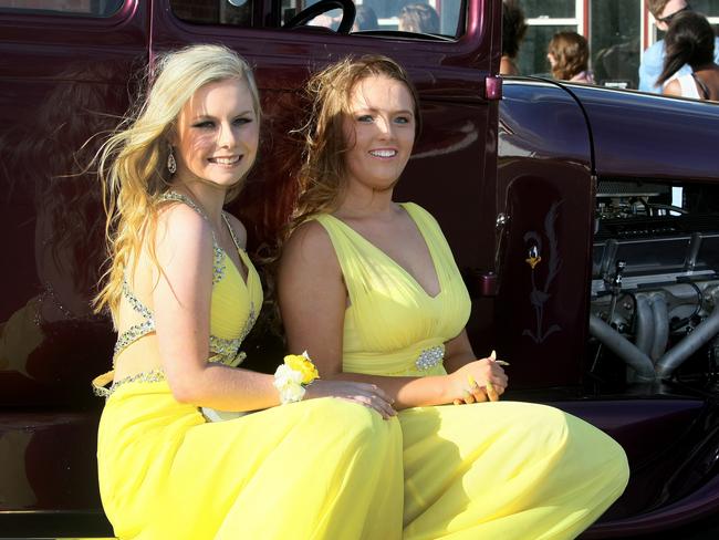 L to R: Ruby O'Brien and Shae Munnings at the St Mary's School formal at Tattersalls Park on Friday 28 November 2014