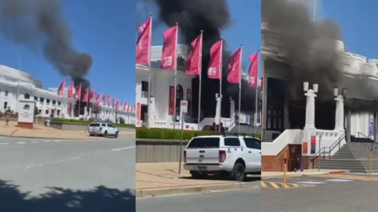 Fire erupts at Old Parliament House in Canberra