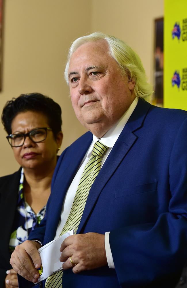 United Australia Party leader Clive Palmer has told anti-Adani supporters he will attend their counter-protest in Clermont. Picture: Shae Beplate