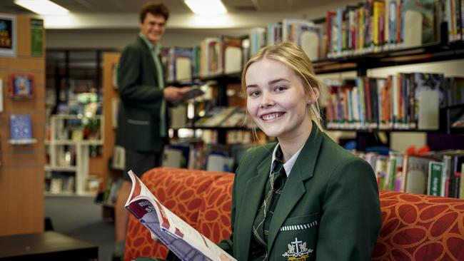 Ella Silvy and her family relocated from Mount Gambier to Adelaide three years ago when Ella was awarded a maths scholarship at Westminster School. Picture: Mike Burton