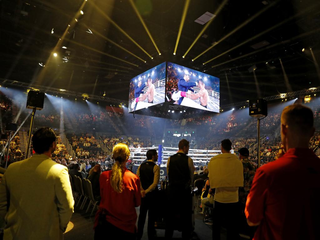 Atmosphere ahead of the Tim Tszyu vs Carlos Ocampo Interim WBO Super Welterweight World title contest at the Convention Centre in Broadbeach. Photo: Regi Varghese