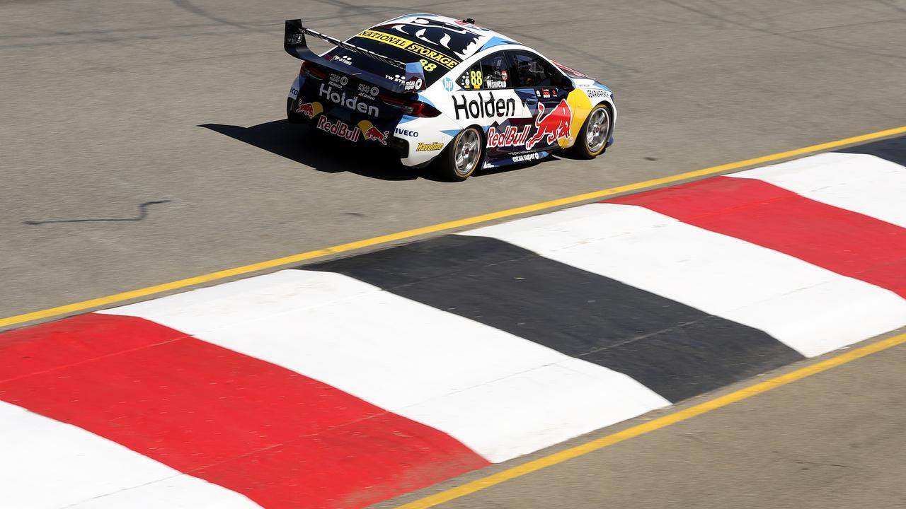 Jamie Whincup drives the #88 Red Bull Holden Racing Team Holden Commodore ZB in Adelaide.