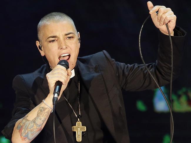 Sinead O'Connor performs during the Italian State RAI TV program "Che Tempo che Fa" in 2014.