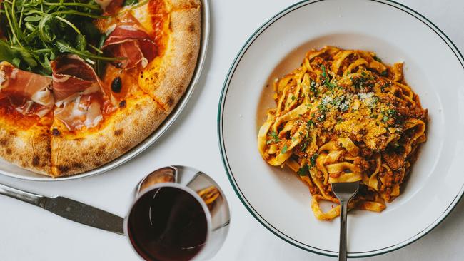 Tagliatelle ragu Proscuitto and stracciatella pizza at Beppe in Daylesford are must-try dishes.