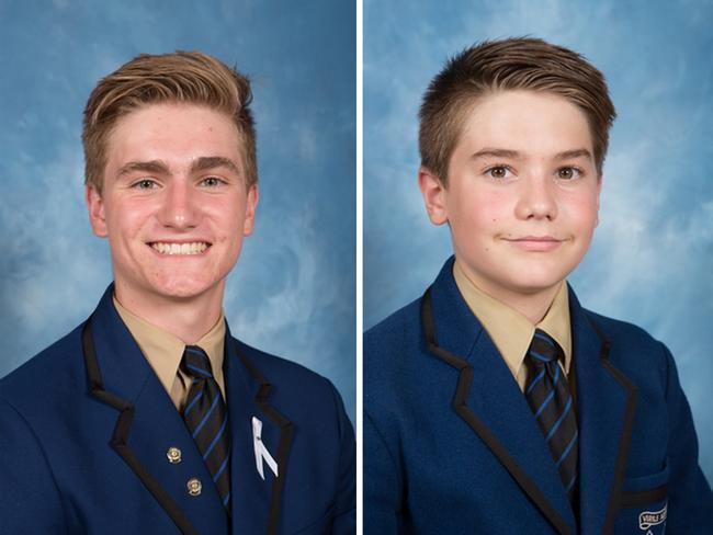 Year 10 student Berend Hollander and his brother Matthew Hollander, Year 8. Picture: AAP