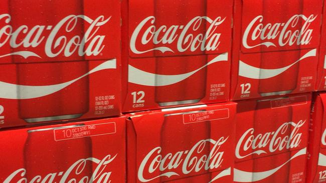 Coca-Cola on a US store shelf. Picture: AFP