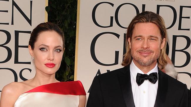 Angelina Jolie and Brad Pitt arrive at the 69th Annual Golden Globe Awards in 2012. Picture: Getty