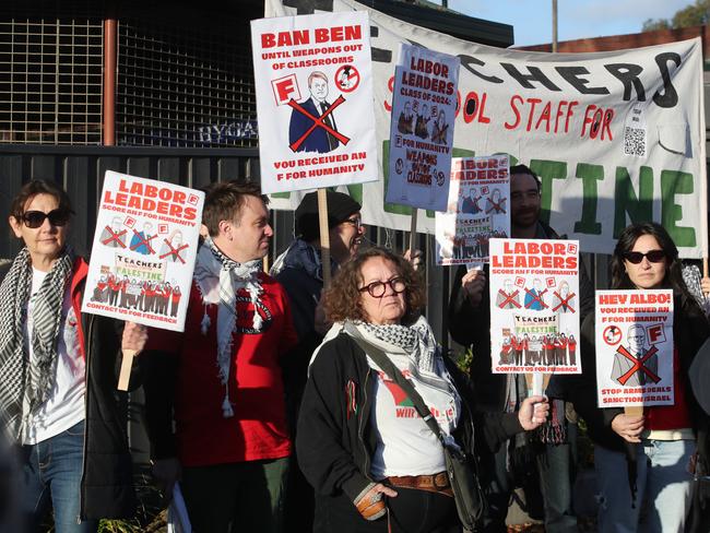 Pro-Palestine protesters have targeted Labor MPs. Picture: David Crosling