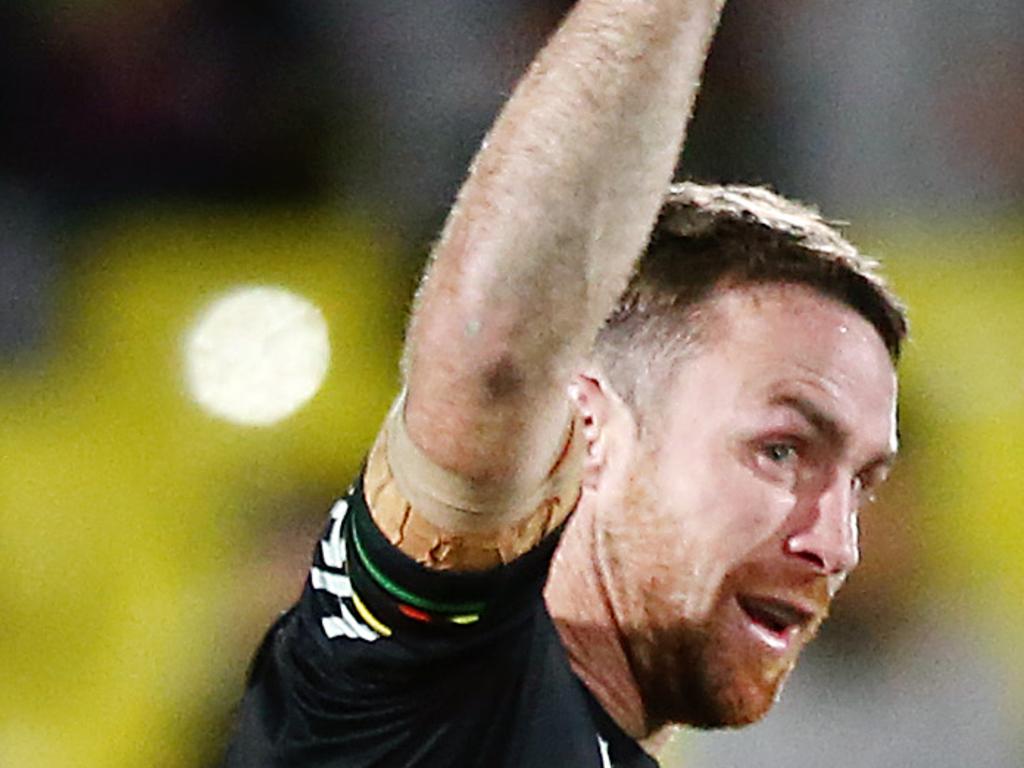 AUCKLAND, NEW ZEALAND - JUNE 30: James Maloney of the Panthers celebrates after scoring the golden point to win the round 15 NRL match between the New Zealand Warriors and the Penrith Panthers at Mt Smart Stadium on June 30, 2019 in Auckland, New Zealand. (Photo by Anthony Au-Yeung/Getty Images)