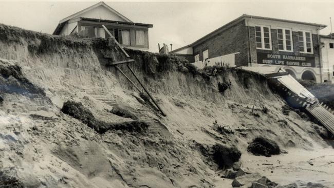 Erosion in front of South Narrabeen SLSC in 1966. Courtesy Dee Why Library