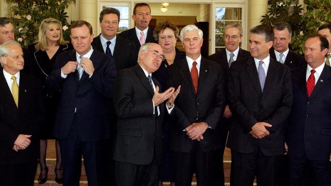 The-then Prime Minister John Howard with his ministry on October 26, 2004. SA had four Cabinet ministers: Alexander Downer, Nick Minchin, Amanda Vanstone and Robert Hill. Picture: AAP Image/Mark Graham