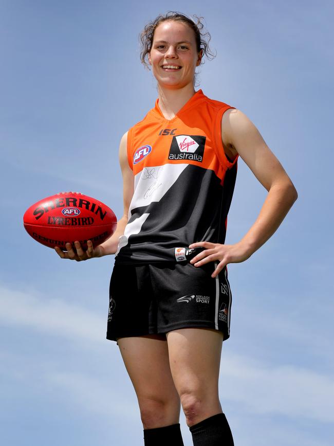 Ebony O'Dea will play for Greater Western Sydney <ld pattern="."/>– the team she supports <ld pattern="."/>– after the Giants selected her at the AFLW draft last month. Picture: AAP/Dean Martin