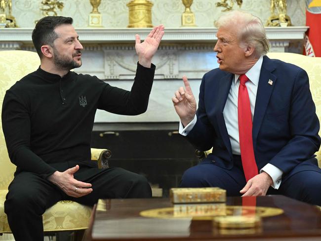 Ukraine's President Volodymyr Zelensky and US President Donald Trump clash in the Oval Office of the White House. Picture: Saul Loeb/AFP