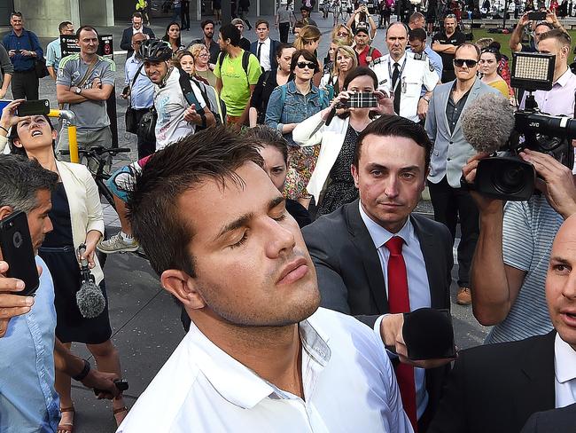 Gable Tostee leaves the Supreme Court in Brisbane in 2016. Picture: Dave Hunt/AAP