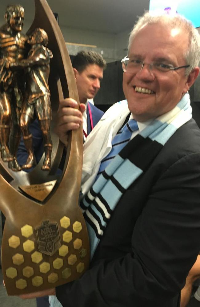 Scott Morrison is a long-time supporter Cronulla Sharks supporter. Picture: Facebook