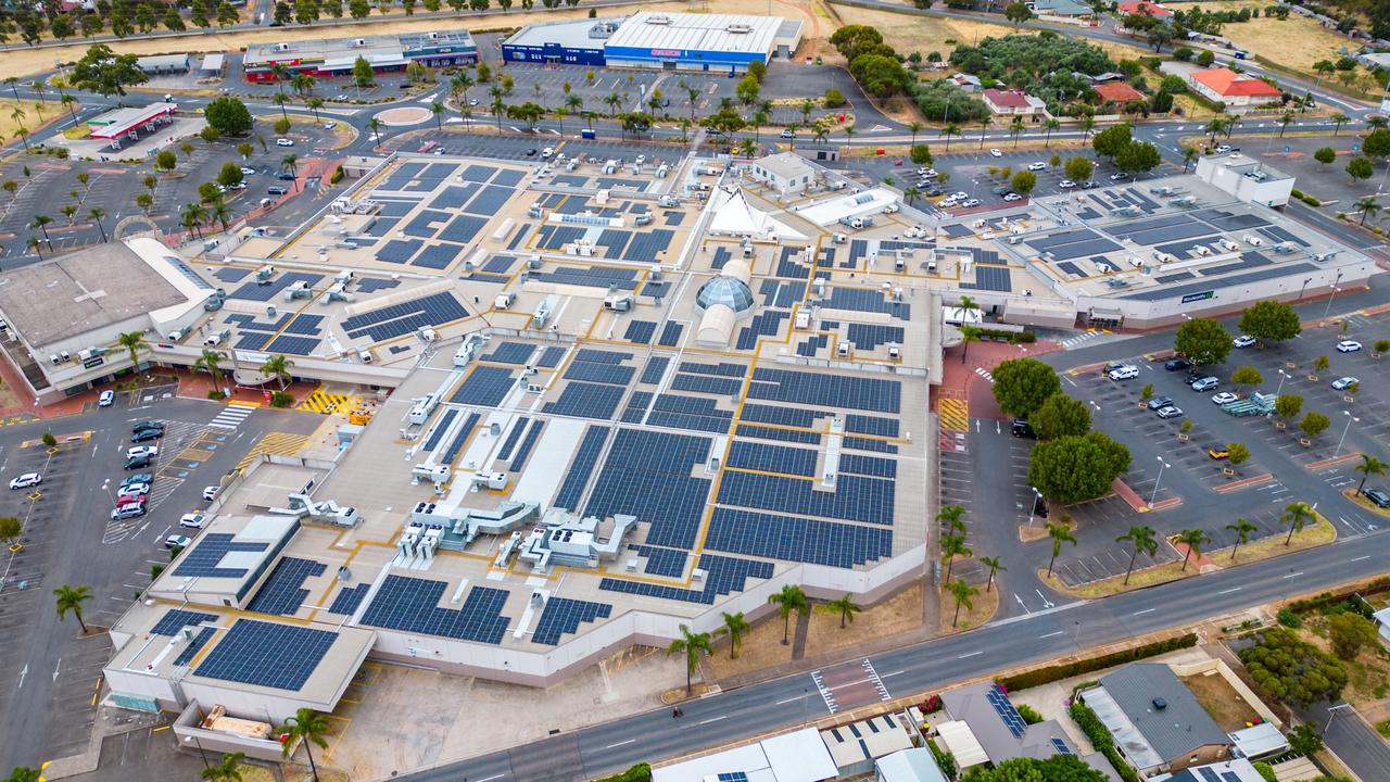 The overhead shot shows the number of solar panels added to the building during the renovations. Picture: Supplied