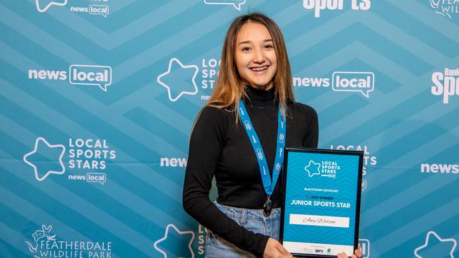 Amy Watson, an indoor skydiver, was at the Local Sports Stars awards night.