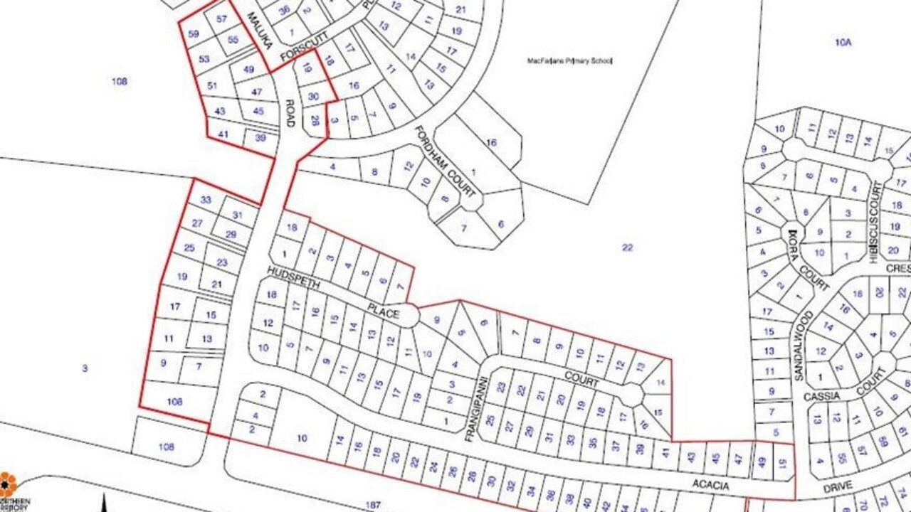 Area required to get tested in Katherine East. Picture: Supplied.