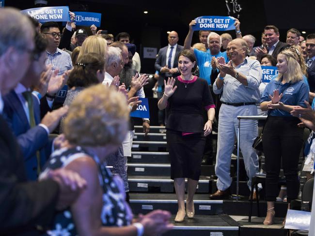 NSW Premier Gladys Berejiklian at the  Liberal Party Election Launch at Penrith Panthers. Photos by Chris Pavlich for The Australian