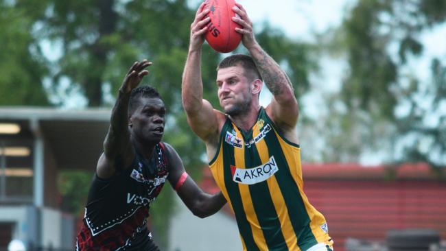 PINT and Tiwi Bombers will go head to head at DXC Arena in Round 11 of the 2022-23 NTFL season. Picture: Alison McGowan / AFLNT Media