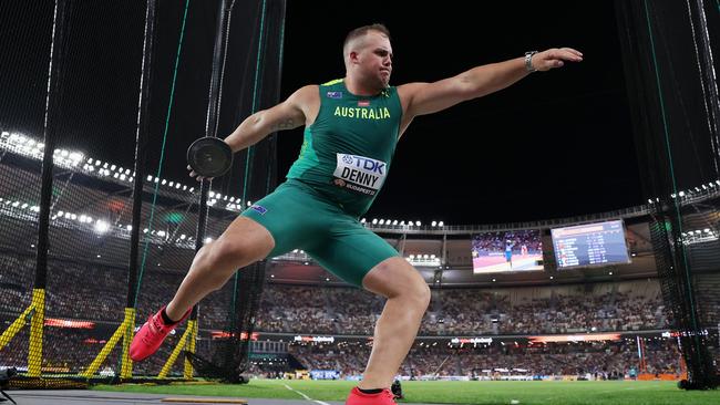 Denny can throw nearly 70m. (Photo by Patrick Smith/Getty Images)