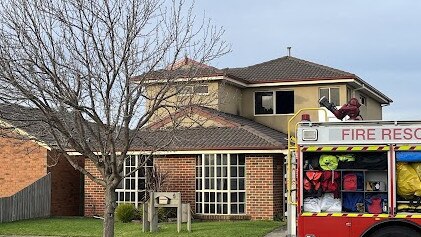 A family has escaped just in time before their home went up in flames, damaging the property extensively in Melbourne’s west.