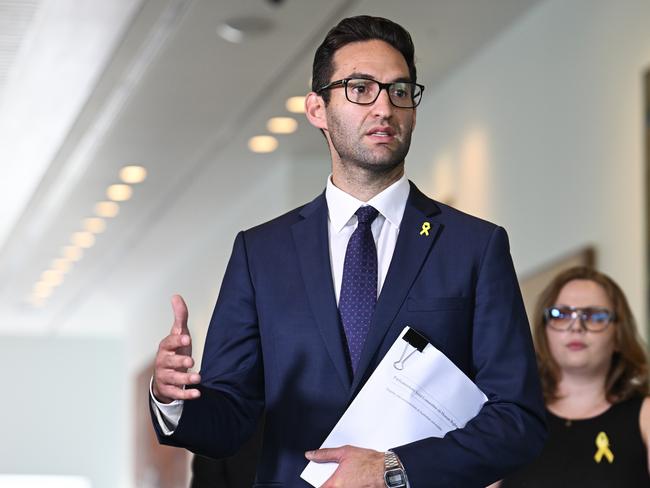 CANBERRA, AUSTRALIA  - NewsWire Photos - February 13, 2025: Josh Burns MP, member for the division of Macnamara in Melbourne holds a press conference at Parliament House in Canberra. Picture: NewsWire / Martin Ollman