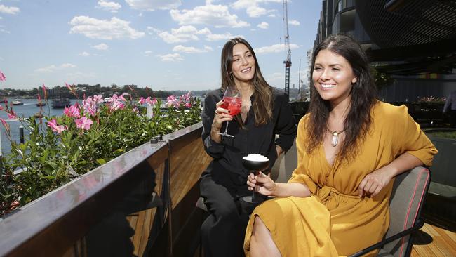 Aurelie Pinar and Chelsea Brown at Smoke Bar in Barangaroo. Picture: Justin Lloyd