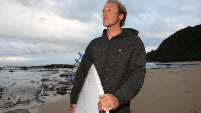 37 year old Marcel Brundler fought off a shark while surfing at Cathedral Rock, Lorne. Picture: Peter Ristevski