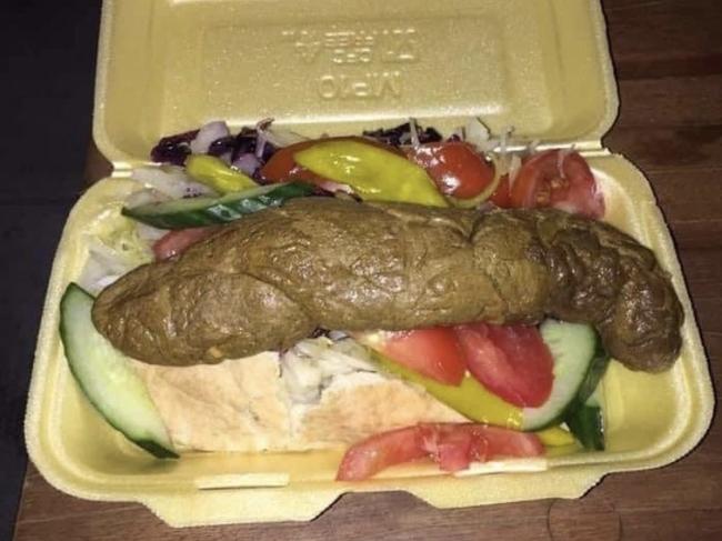 A disgusting looking sausage from Stevenage FC.