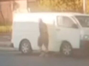 CCTV footage captured the van and the driver following the hit-run at Kilburn on February 7. Picture: 7NEWS