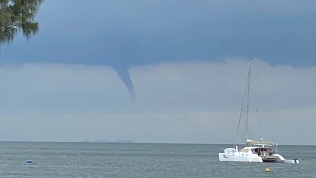 A water spout seen from Bribie Island. Picture: Shannon Leigh-Pedley