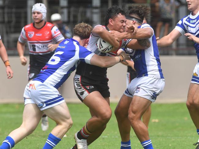 Kirwan High against Ignatius Park College in the Northern Schoolboys Under-18s trials at Brothers Rugby League Club in Townsville. Eneliko Savelio. Picture: Evan Morgan